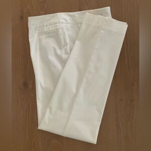 Lafayette 148 Women’s White Cotton Straight Leg Career Office Dress Pants 10